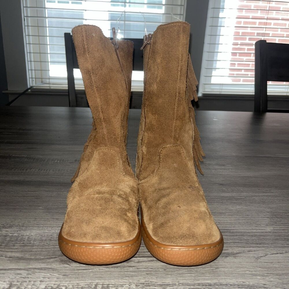 Livie & Luca Sonoma Brown Suede Fringe Boots Girls Size 3 Boho Winter